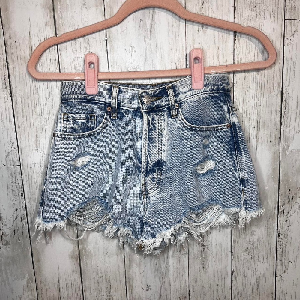 PAC Sun Distressed Summer Denim Blue Jean Shorts